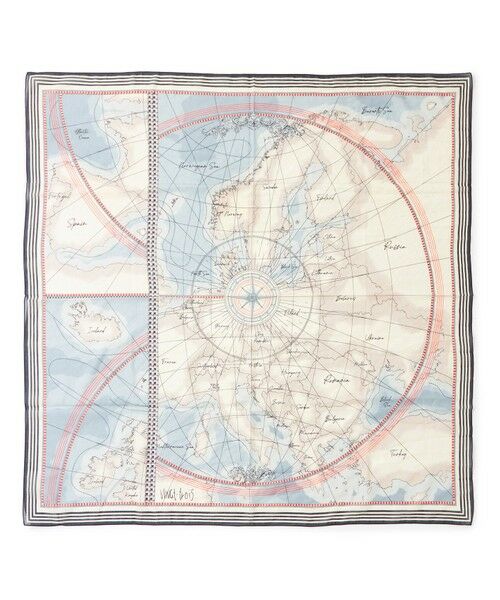 23区 / ニジュウサンク マフラー・ショール・スヌード・ストール | コットンシルク マップ柄 ストール | 詳細9