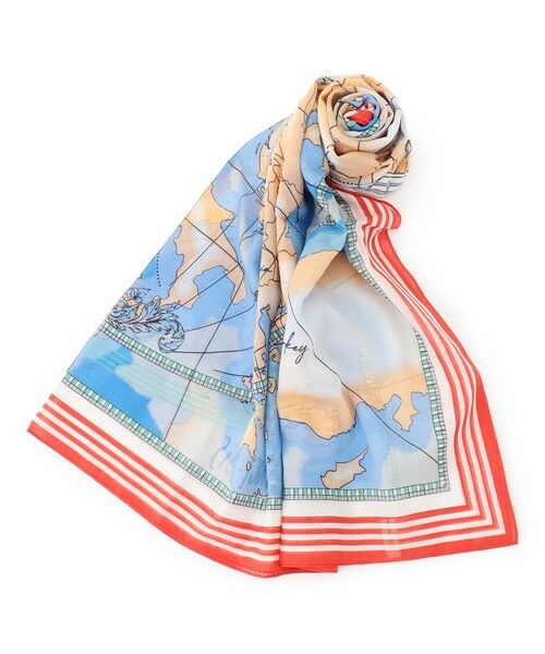 23区 / ニジュウサンク マフラー・ショール・スヌード・ストール | 【好評につき追加予約】コットンシルク マップ柄 ストール | 詳細22