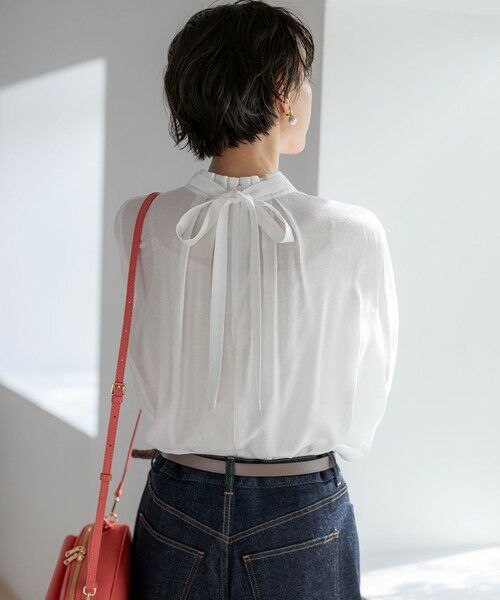 23区 / ニジュウサンク シャツ・ブラウス | TRオーガンジー 2WAY ボウタイブラウス | 詳細4
