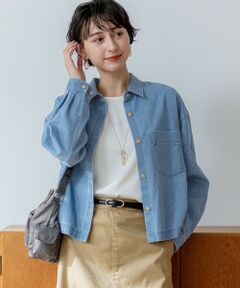 23区 / ニジュウサンク シャツ・ブラウス | ライトダンガリー デニムショートシャツ