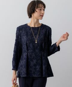 23区 / ニジュウサンク シャツ・ブラウス | ボタニカル カットジャガード ペプラムブラウス