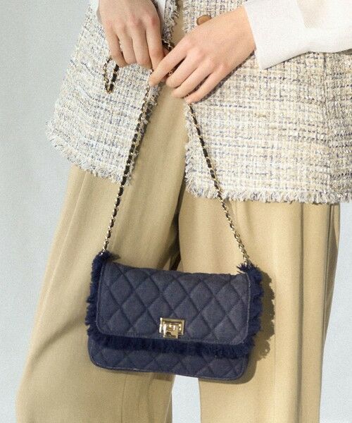 23区 / ニジュウサンク ショルダーバッグ | デニムフリンジ ショルダーバッグ（ネイビー系）