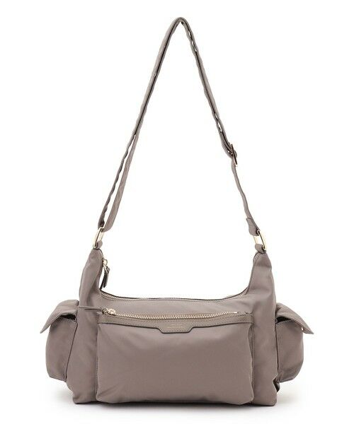 23区 / ニジュウサンク ショルダーバッグ | ナイロン サイドポケット ショルダーバッグ（グレージュ系）