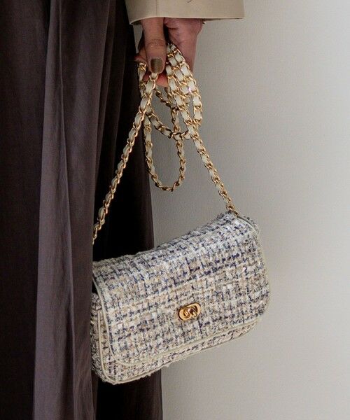 23区 / ニジュウサンク ショルダーバッグ | GIOLICA ツイードミニ ショルダーバッグ（アイボリーミックス）