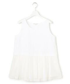 23区 / ニジュウサンク タンクトップ | ナチュラルコットンベア シアーペプラム タンクトップ