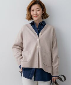 23区 / ニジュウサンク カーディガン・ボレロ | バイカラーダブルフェイス ニット カーディガン