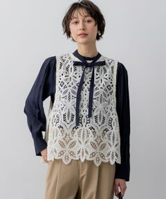 23区 / ニジュウサンク ベスト | 【一部先行予約】エンブロイダリーレース ニットベスト