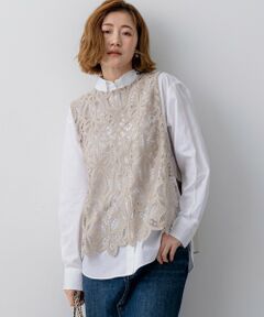 23区 / ニジュウサンク ベスト | 【一部先行予約】エンブロイダリーレース ニットベスト