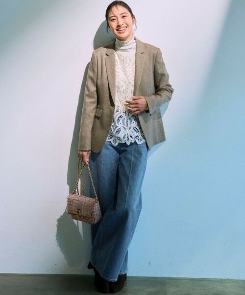 23区 / ニジュウサンク ベスト | エンブロイダリーレース ニットベスト | 詳細1