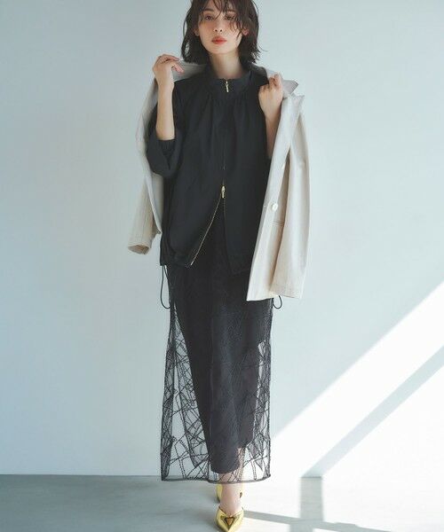 23区 / ニジュウサンク その他アウター | スラブツイルストレッチ オーバーサイズ ダブルジャケット | 詳細1