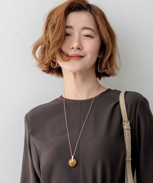 23区 / ニジュウサンク ネックレス・ペンダント・チョーカー | 【見上愛さん着用】ストーン ワントップ ネックレス（ダークブラウン系）