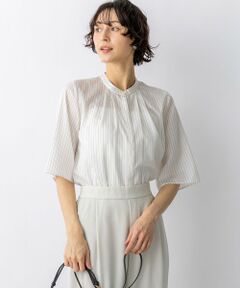 23区 / ニジュウサンク シャツ・ブラウス | ドライシアーストライプ フロントタック ブラウス