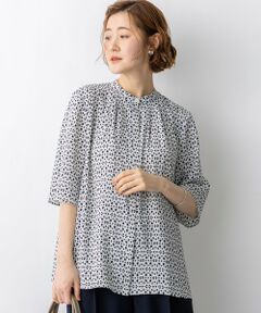 23区 / ニジュウサンク シャツ・ブラウス | カレイドスコーププリント バンドカラー ブラウス