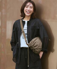 23区 / ニジュウサンク シャツ・ブラウス | 【見上愛さん着用】リネンミックスシアースラブ ミリタリージャケット