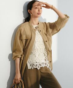 23区 / ニジュウサンク シャツ・ブラウス | 【見上愛さん着用】リネンミックスシアースラブ ミリタリージャケット