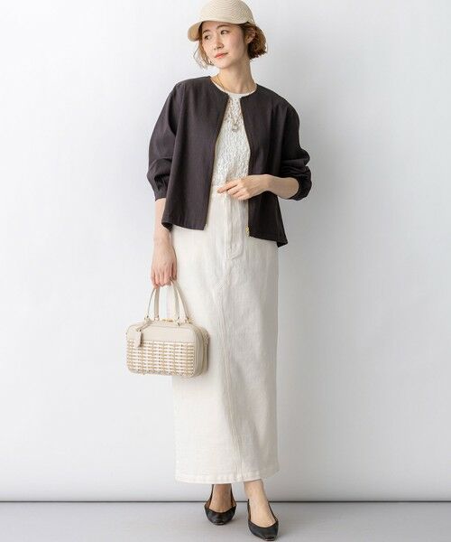 23区 / ニジュウサンク その他アウター | リネンレーヨンストレッチ ノーカラー ブルゾン | 詳細13