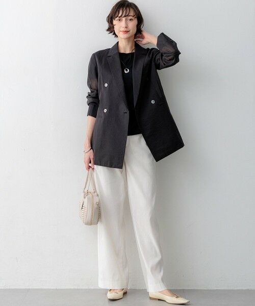 23区 / ニジュウサンク その他アウター | 【見上愛さん着用】ナイロンコットンシアーボイル ダブルジャケット | 詳細6