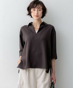 23区 / ニジュウサンク シャツ・ブラウス | ストレッチジョーゼット スキッパー ブラウス