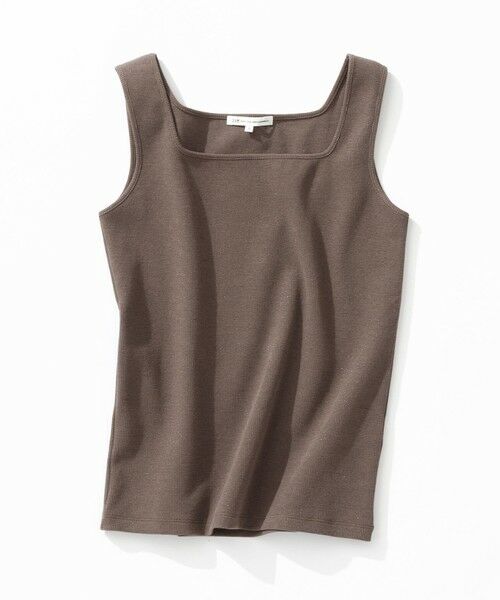 23区 / ニジュウサンク タンクトップ | シャイニーリブ スクエアネック タンクトップ（ブラウン系）