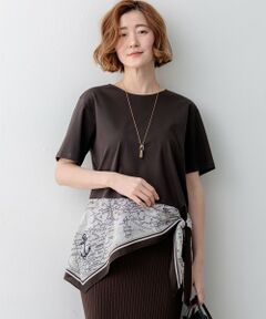 23区 / ニジュウサンク カットソー | スカーフコンビジャージー ウエストデザイン カットソー