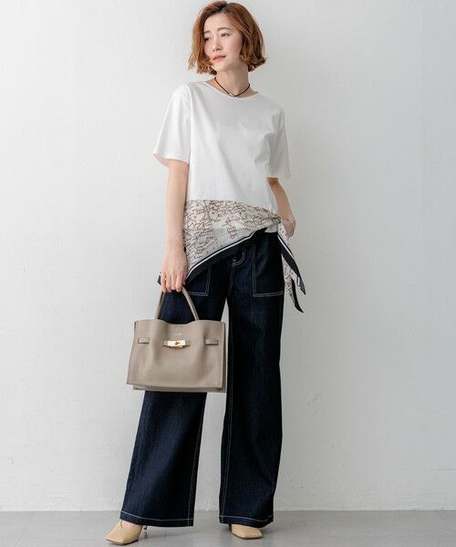 23区 / ニジュウサンク カットソー | スカーフコンビジャージー ウエストデザイン カットソー | 詳細1