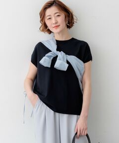 23区 / ニジュウサンク ニット・セーター | レーヨンポリエステルストレッチ フレンチスリーブ ニット