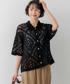 23区 / ニジュウサンク ニット・セーター | エンブロイダリーレース ポロ ニット