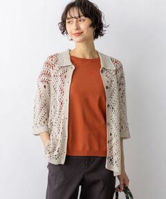 23区 / ニジュウサンク ニット・セーター | エンブロイダリーレース ポロ ニット