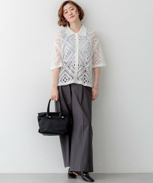 23区 / ニジュウサンク ニット・セーター | エンブロイダリーレース ポロ ニット | 詳細2