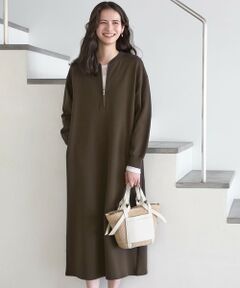 23区 / ニジュウサンク ロング・マキシ丈ワンピース | 【SLOW/一部店舗限定】ハイゲージテリー ハーフジップ ワンピース