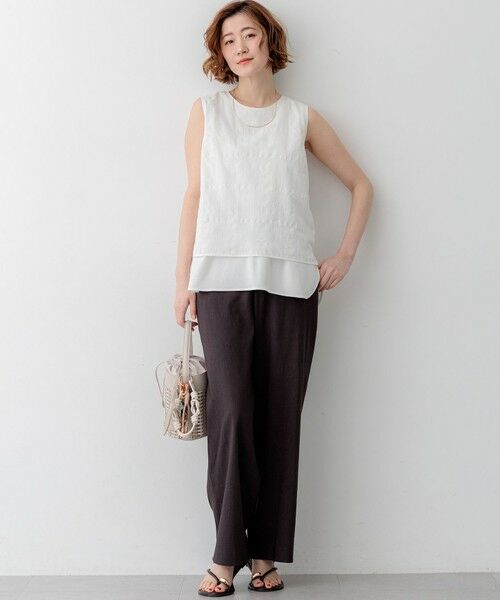 23区 / ニジュウサンク その他パンツ | リネンレーヨンストレッチ ワイドパンツ | 詳細24