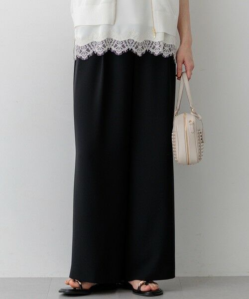 23区 / ニジュウサンク その他パンツ | 【WEB&一部店舗限定】ストレッチジョーゼット ワイドパンツ（ブラック系）