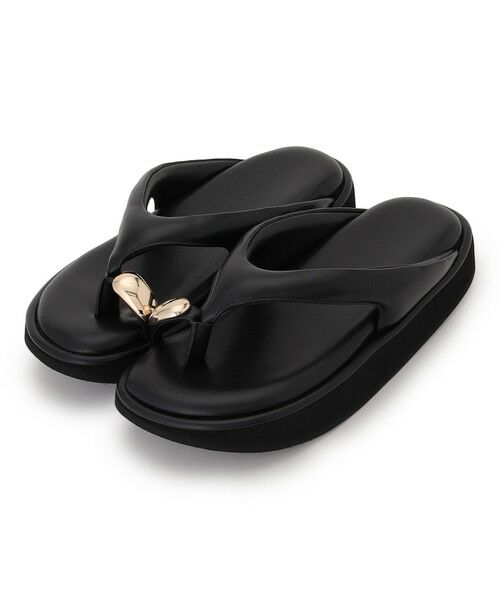 23区 / ニジュウサンク サンダル | レザータッチトング サンダル（ブラック系）