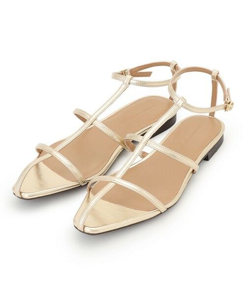 23区 / ニジュウサンク サンダル | 【見上愛さん着用】ポインテッド Tストラップ サンダル（ゴールド系）