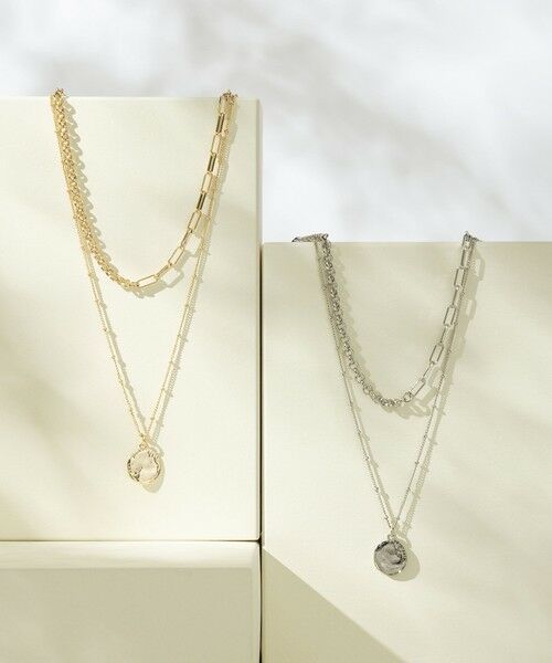 23区 / ニジュウサンク ネックレス・ペンダント・チョーカー | 【WEB&一部店舗限定】アシンメトリーチェーンコイン ネックレス（ゴールド系）