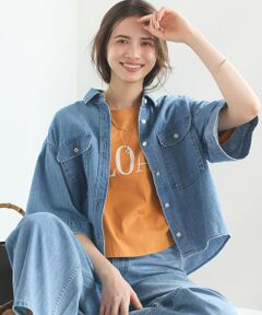 23区 / ニジュウサンク シャツ・ブラウス | 【SLOW/一部店舗限定】LIGHT DENIM クロップド シャツ