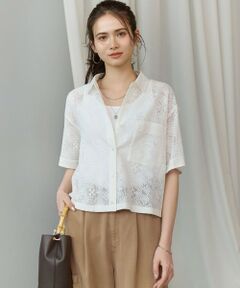 23区 / ニジュウサンク シャツ・ブラウス | 【SLOW/一部店舗限定】モチーフレース 半袖 シャツ