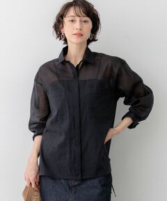 23区 / ニジュウサンク シャツ・ブラウス | 【見上愛さん着用】ナイロンコットンシアーボイル ドロストシャツ