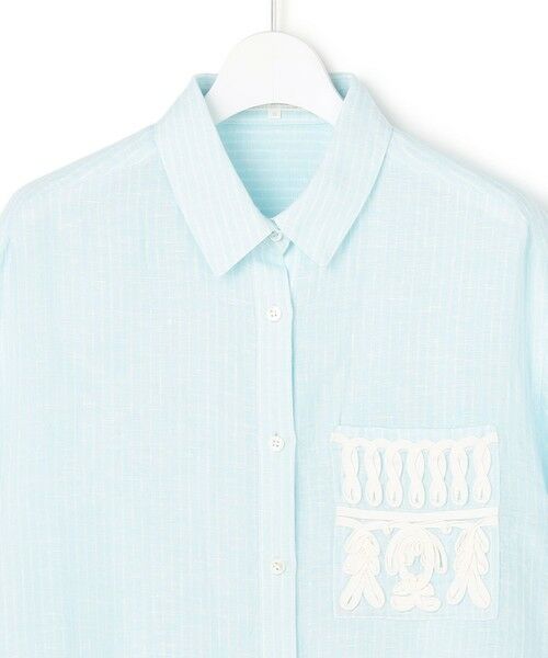 23区 / ニジュウサンク シャツ・ブラウス | LIBECOリネン ポケット刺繍 クロップドシャツ | 詳細14