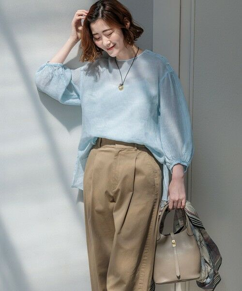 23区 / ニジュウサンク シャツ・ブラウス | LIBECOリネン ボリュームスリーブ ブラウス | 詳細14