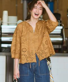 23区 / ニジュウサンク シャツ・ブラウス | 【見上愛さん着用】カットワークエンブロイダリー 2WAYブラウス