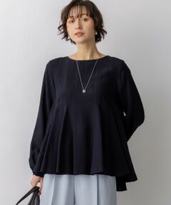 23区 / ニジュウサンク シャツ・ブラウス | ドビーストライプ クルーネック フレアブラウス