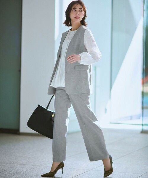 23区 / ニジュウサンク シャツ・ブラウス | ドビーストライプ クルーネック フレアブラウス | 詳細1