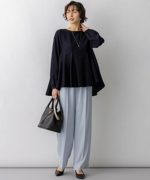 23区 / ニジュウサンク シャツ・ブラウス | ドビーストライプ クルーネック フレアブラウス | 詳細3