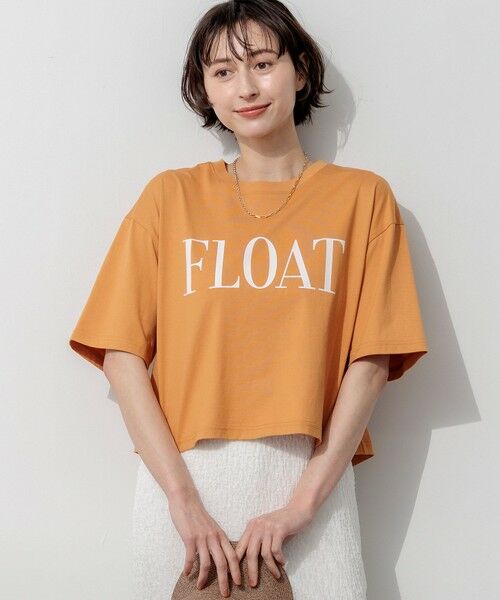 23区 / ニジュウサンク カットソー | 【SLOW/一部店舗限定】ヴィンテージライクジャージー クロップド ロゴ Tシャツ（タンジェリン×オフホワイト）