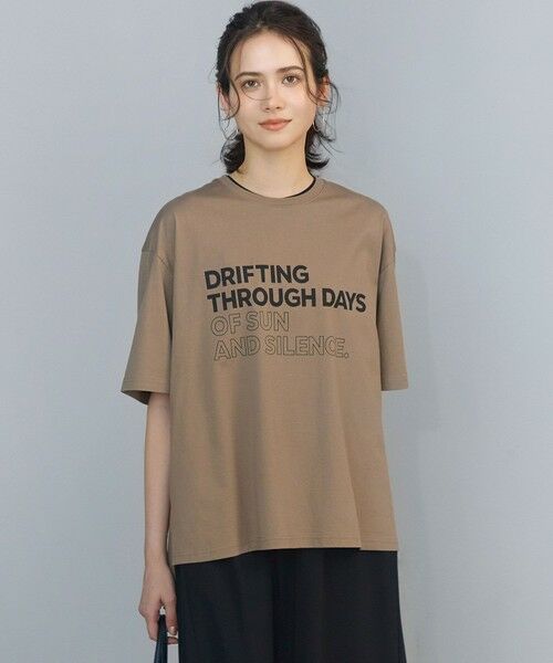 23区 / ニジュウサンク カットソー | 【SLOW/一部店舗限定】ヴィンテージライクジャージー Tシャツ（モカ×ブラック）