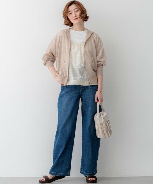 23区 / ニジュウサンク カットソー | 【一部予約】シアーエンブロイダリー キャミソール コンビ Tシャツ | 詳細3