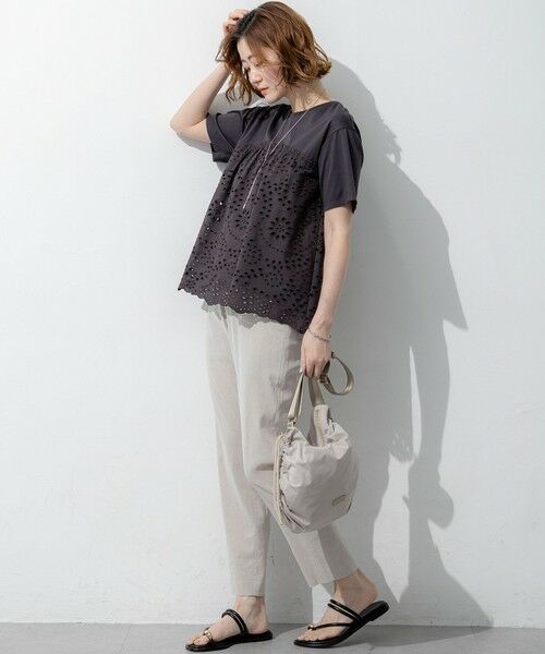 23区 / ニジュウサンク カットソー | 【一部予約】カットワークエンブロイダリー スカラップヘム トップス | 詳細15