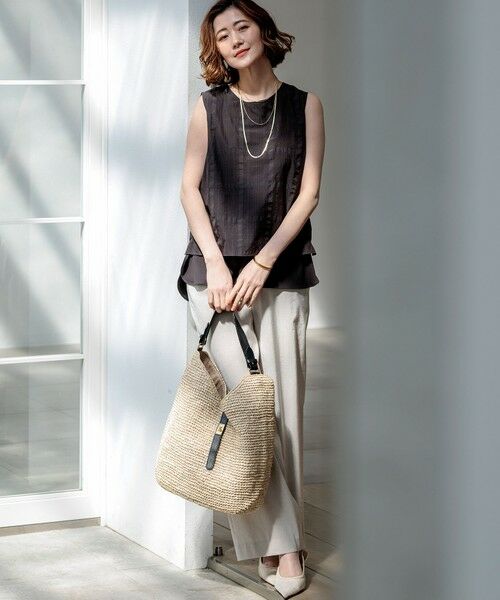 23区 / ニジュウサンク シャツ・ブラウス | シアーチェックレイヤード スリーブレス Tブラウス | 詳細7