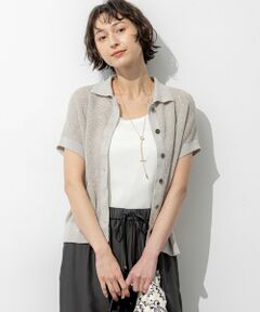 23区 / ニジュウサンク ニット・セーター | ピュアリネン ハーフスリーブ ポロニット